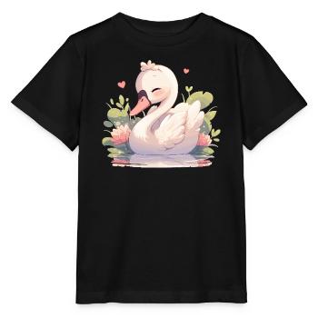Schwäne Schwan - Stanley/Stella Kinder T-Shirt MINI CREATOR  - Schwarz - Vorne - Mikhail (115cm)