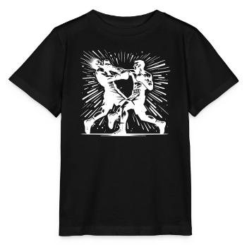 Action de boxe rétro Le coup de poing décisif - T-shirt bio MINI CREATOR Stanley/Stella Enfant - noir - Devant - Mikhail (115cm)