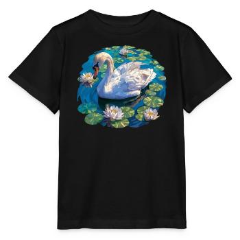 Schwäne Schwan - Stanley/Stella Kinder T-Shirt MINI CREATOR  - Schwarz - Vorne - Mikhail (115cm)