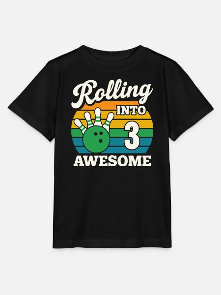 Rolling Into 3 Birthday Design - Stanley/Stella Kinder T-Shirt MINI CREATOR  - Schwarz