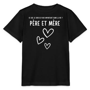 Hommage Amour Pères et Mères - T-shirt bio MINI CREATOR Stanley/Stella Enfant - noir - Devant - Mikhail (115cm)