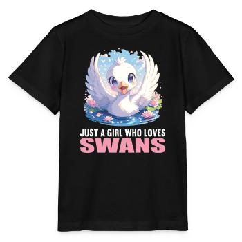 Schwäne Schwan - Stanley/Stella Kinder T-Shirt MINI CREATOR  - Schwarz - Vorne - Mikhail (115cm)