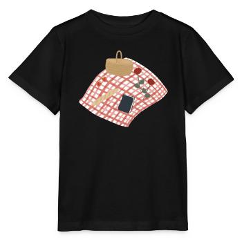 Illustration de scène de pique-rustique - T-shirt bio MINI CREATOR Stanley/Stella Enfant - noir - Devant - Mikhail (115cm)