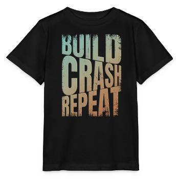 Drohne build crash repeat Spruch - Stanley/Stella Kinder T-Shirt MINI CREATOR  - Schwarz - Vorne - Mikhail (115cm)