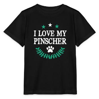 J’adore mon Pinscher - T-shirt bio MINI CREATOR Stanley/Stella Enfant - noir - Devant - Mikhail (115cm)