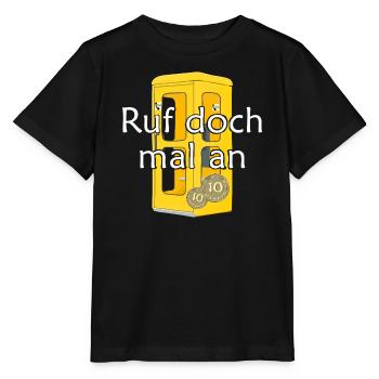 Yellow phone booth vintage, give us a call - Stanley/Stella MINI CREATOR Kids’ T-Shirt - black - Front - Mikhail (115cm)