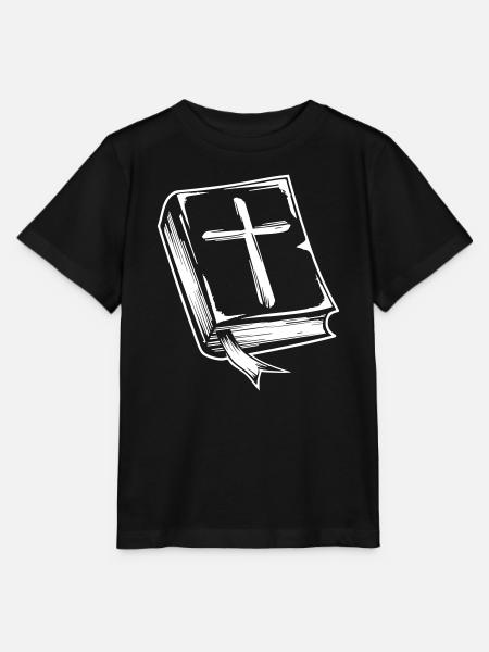 Bibel mit Kreuzmotiv - Stanley/Stella Kinder T-Shirt MINI CREATOR - Schwarz
