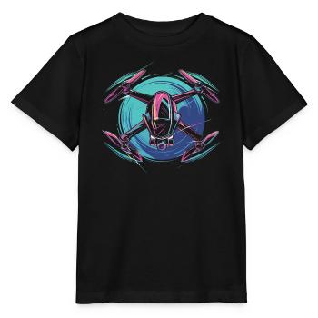 Drone dynamique - T-shirt bio MINI CREATOR Stanley/Stella Enfant - noir - Devant - Mikhail (115cm)