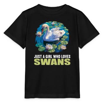 Schwäne Schwan - Stanley/Stella Kinder T-Shirt MINI CREATOR  - Schwarz - Vorne - Mikhail (115cm)