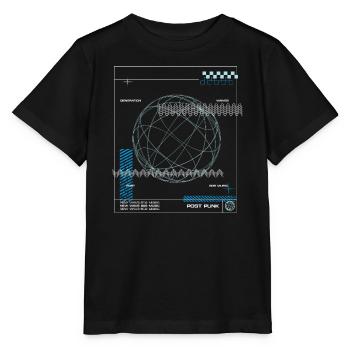 New Wave Music - Futuristische Globus-Digitalkunst - Stanley/Stella Kinder T-Shirt MINI CREATOR  - Schwarz - Vorne - Mikhail (115cm)