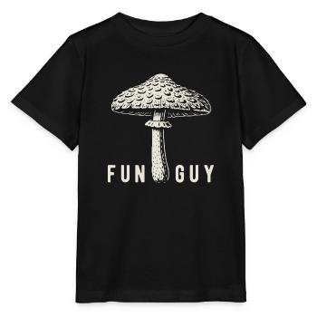 Parasol Funguy - Champignons - Jeu de mots - T-shirt bio MINI CREATOR Stanley/Stella Enfant - noir - Devant - Mikhail (115cm)