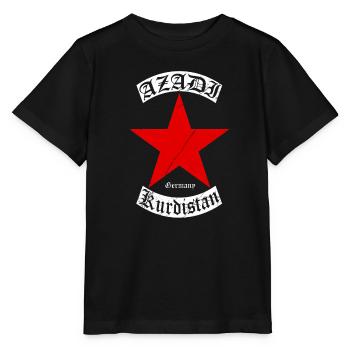 Kurdes du Kurdistan Grande étoile rouge avec texte - T-shirt bio MINI CREATOR Stanley/Stella Enfant - noir - Devant - Mikhail (115cm)