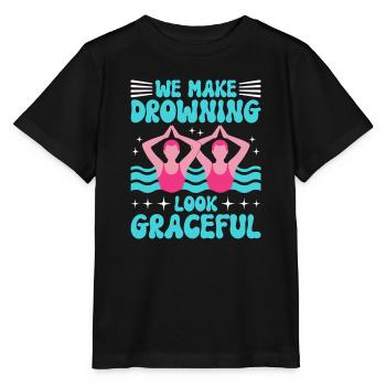 Synchronschwimmen Kunstschwimmen Wassersport - Stanley/Stella Kinder T-Shirt MINI CREATOR  - Schwarz - Vorne - Mikhail (115cm)