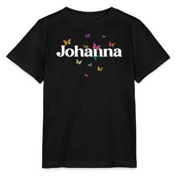 Beau prénom de fille avec des papillons JOHANNA - T-shirt bio MINI CREATOR Stanley/Stella Enfant - noir - Devant - Mikhail (115cm)