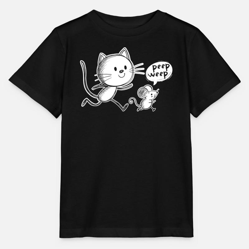 Katze und Maus - Stanley/Stella Kinder T-Shirt MINI CREATOR  - Schwarz