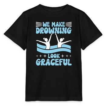 Synchronschwimmen Kunstschwimmen Wassersport - Stanley/Stella Kinder T-Shirt MINI CREATOR  - Schwarz - Vorne - Mikhail (115cm)