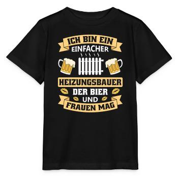 Heating Engineer Heating Construction Plumber Plumber - Stanley/Stella MINI CREATOR Kids’ T-Shirt - black - Front - Mikhail (115cm)