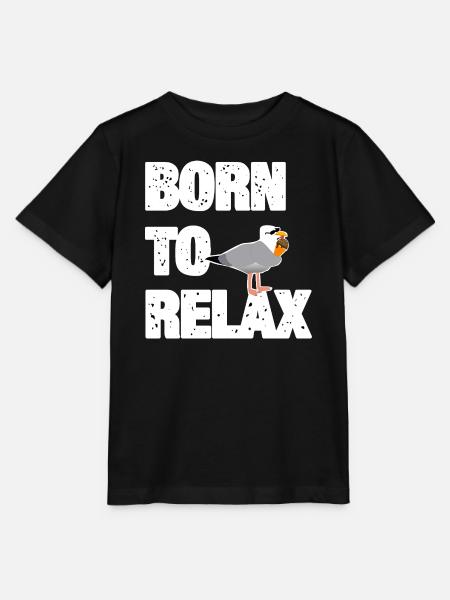 Born to Relax Möwe - Stanley/Stella Kinder T-Shirt MINI CREATOR  - Schwarz