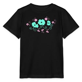 Pastelliger Blütenzauber - Stanley/Stella Kinder T-Shirt MINI CREATOR  - Schwarz - Vorne - Mikhail (115cm)