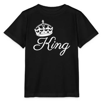 Couronne royale avec motif de texte King - T-shirt bio MINI CREATOR Stanley/Stella Enfant - noir - Devant - Mikhail (115cm)
