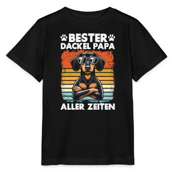 Dachshund Dad Dachshund Design Men Father's Day - Stanley/Stella MINI CREATOR Kids’ T-Shirt - black - Front - Mikhail (115cm)