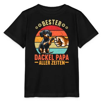 Dachshund Dad Dachshund Design Men Father's Day - Stanley/Stella MINI CREATOR Kids’ T-Shirt - black - Front - Mikhail (115cm)