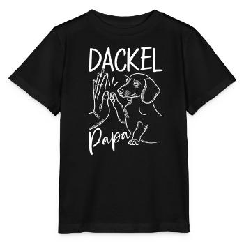 Dachshund Dad Dog Motif Funny Father's Day Teckel - Stanley/Stella MINI CREATOR Kids’ T-Shirt - black - Front - Mikhail (115cm)