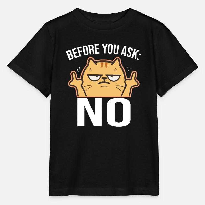 Before You Ask: No Middle Finger - Stanley/Stella MINI CREATOR Kids’ T-Shirt - black