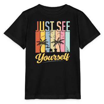 Inspirierende Selbstliebe Sonnenuntergang - Stanley/Stella Kinder T-Shirt MINI CREATOR  - Schwarz - Vorne - Mikhail (115cm)