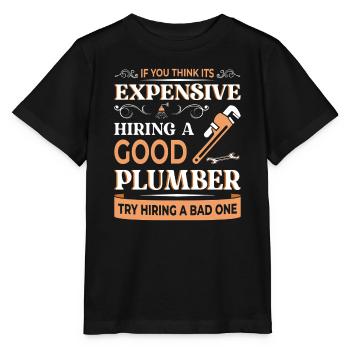 Heating Engineer Heating Construction Plumber Plumber - Stanley/Stella MINI CREATOR Kids’ T-Shirt - black - Front - Mikhail (115cm)