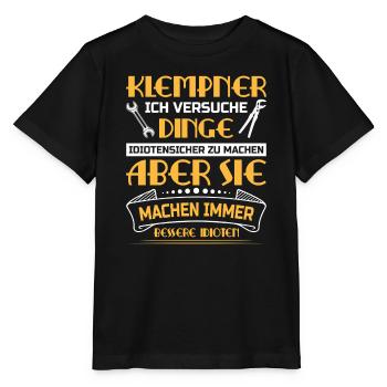 Heating Engineer Heating Construction Plumber Plumber - Stanley/Stella MINI CREATOR Kids’ T-Shirt - black - Front - Mikhail (115cm)