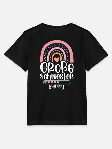 Große Schwester Verkündung Ankündigung Regenbogen - Stanley/Stella Kinder T-Shirt MINI CREATOR - Schwarz