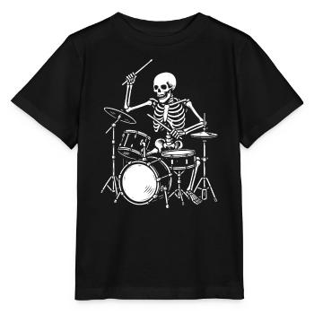 Skeleton Playing the Drums Artwork - Stanley/Stella MINI CREATOR Kids’ T-Shirt - black - Front - Mikhail (115cm)