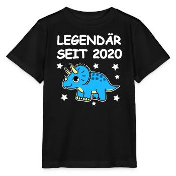 Legendär seit 2020 Triceratops - Stanley/Stella Kinder T-Shirt MINI CREATOR  - Schwarz - Vorne - Mikhail (115cm)