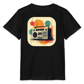T-shirt rétro Ghetto Blaster - T-shirt bio MINI CREATOR Stanley/Stella Enfant - noir - Devant - Mikhail (115cm)
