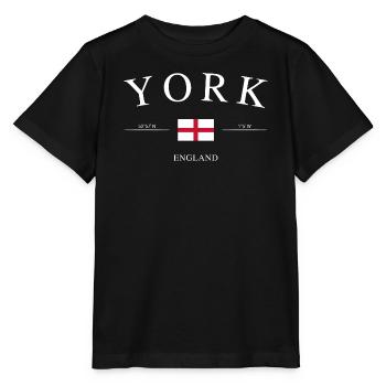York, Angleterre – Souvenir et cadeau des Fêtes - T-shirt bio MINI CREATOR Stanley/Stella Enfant - noir - Devant - Mikhail (115cm)