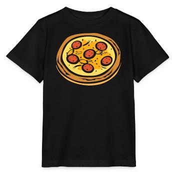 Pizza Salami Design – Lustiges Food Motiv - Stanley/Stella Kinder T-Shirt MINI CREATOR  - Schwarz - Vorne - Mikhail (115cm)