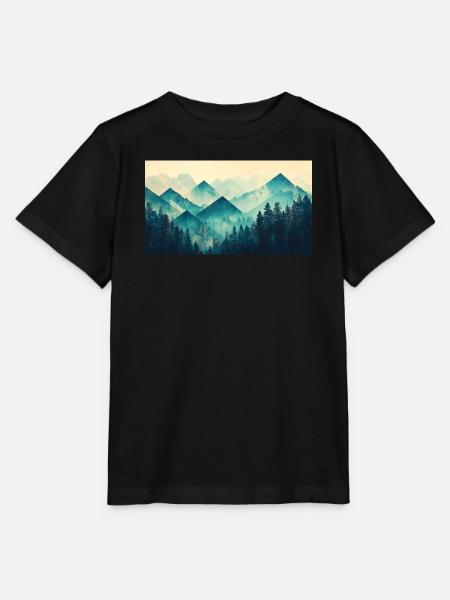 Wald Berge - Stanley/Stella Kinder T-Shirt MINI CREATOR - Schwarz