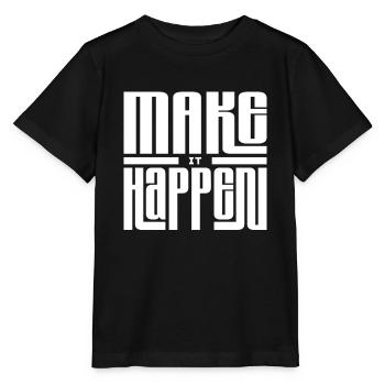 Ausdruck von Freude in linearer Typografie - Stanley/Stella Kinder T-Shirt MINI CREATOR  - Schwarz - Vorne - Mikhail (115cm)