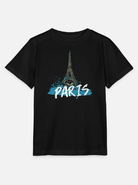 Pariser Eiffelturm mit Kalligraphie - Stanley/Stella Kinder T-Shirt MINI CREATOR - Schwarz