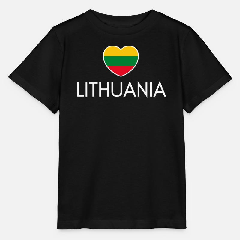 I love Lithuania, Lithuanian pride - Stanley/Stella MINI CREATOR Kids’ T-Shirt - black