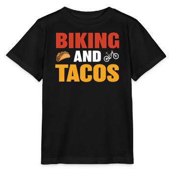 Biking and tacos design for leisure - Stanley/Stella MINI CREATOR Kids’ T-Shirt - black - Front - Mikhail (115cm)