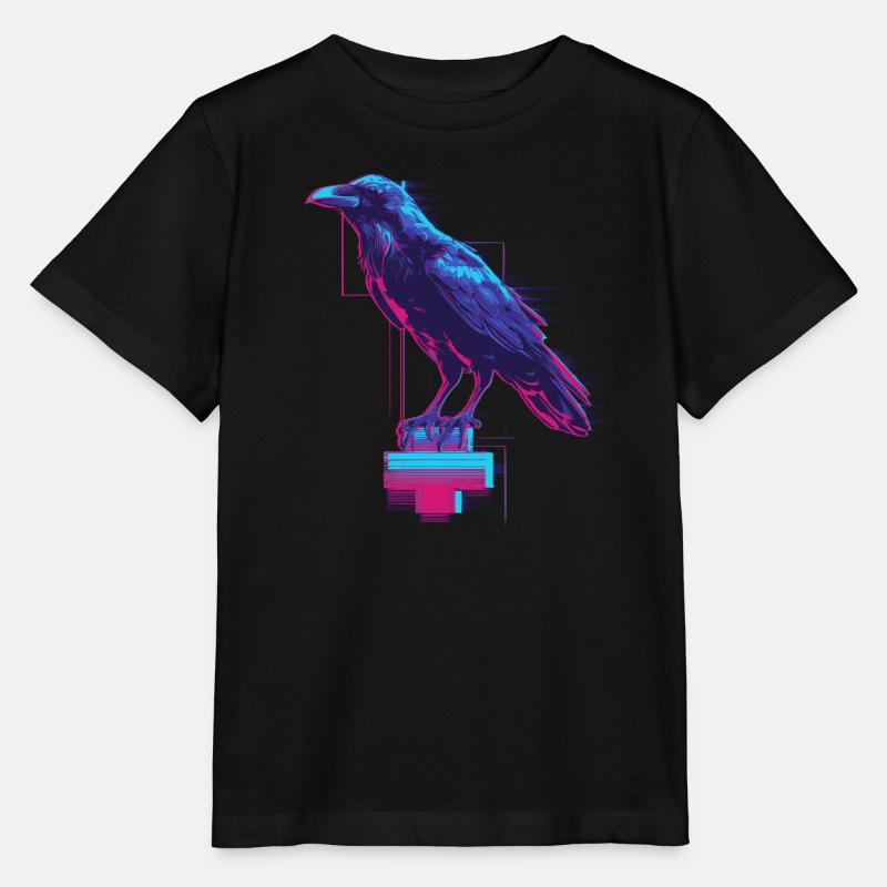 Corbeau au néon - T-shirt bio MINI CREATOR Stanley/Stella Enfant - noir