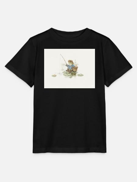 Charmanter Froschfischer Illustration - Stanley/Stella Kinder T-Shirt MINI CREATOR  - Schwarz