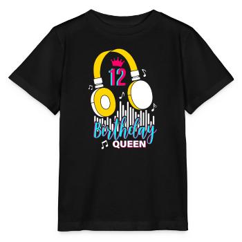 Birthday Queen 12th Birthday - Stanley/Stella MINI CREATOR Kids’ T-Shirt - black - Front - Mikhail (115cm)