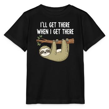 Casual Sloth Saying - Stanley/Stella MINI CREATOR Kids’ T-Shirt - black - Front - Mikhail (115cm)