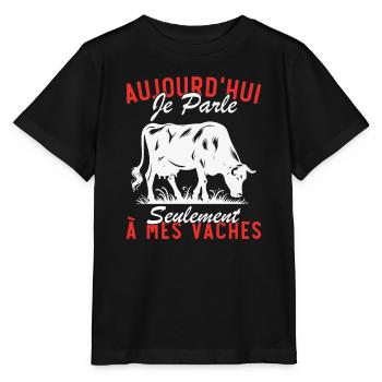 Today I only talk to my cows - Stanley/Stella MINI CREATOR Kids’ T-Shirt - black - Front - Mikhail (115cm)