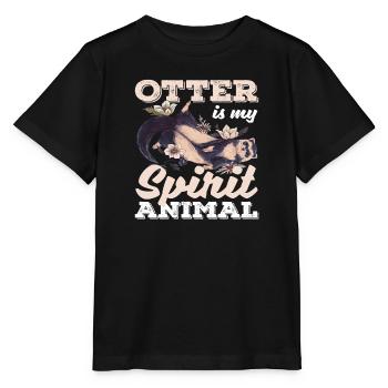 Seeotter Cartoon Spirtit Tierliebhaber - Stanley/Stella Kinder T-Shirt MINI CREATOR  - Schwarz - Vorne - Mikhail (115cm)