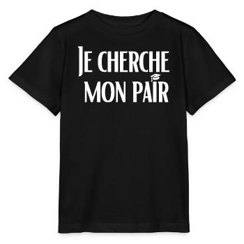 Je cherche mon pair - T-shirt bio MINI CREATOR Stanley/Stella Enfant - noir - Devant - Mikhail (115cm)