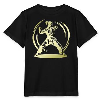 Karaté Silhouette Combattante - T-shirt bio MINI CREATOR Stanley/Stella Enfant - noir - Devant - Mikhail (115cm)